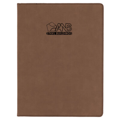 ANS Steel Buildings - Brown Laserable Leatherette Portfolio with Notepad Thumbnail
