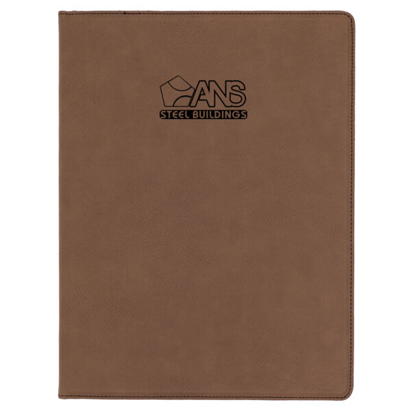 ANS Steel Buildings - Brown Laserable Leatherette Portfolio with Notepad Thumbnail